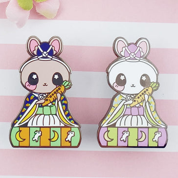 Flutist Bunny: Girl's Day Animal Enamel Pins - Kittynaut