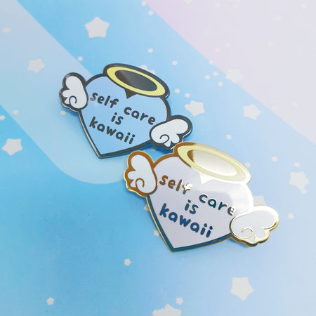 Self Care Heart -- Hard Enamel Pin -- Kawaii Medical Pins Series - Kittynaut