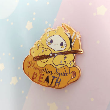 PREORDER -- Pumpkin Spice DEATH - Hard Enamel Pin - Kittynaut