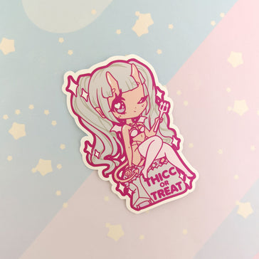 Thicc or Treat Devil Girl - Hard Enamel Pin - Kittynaut